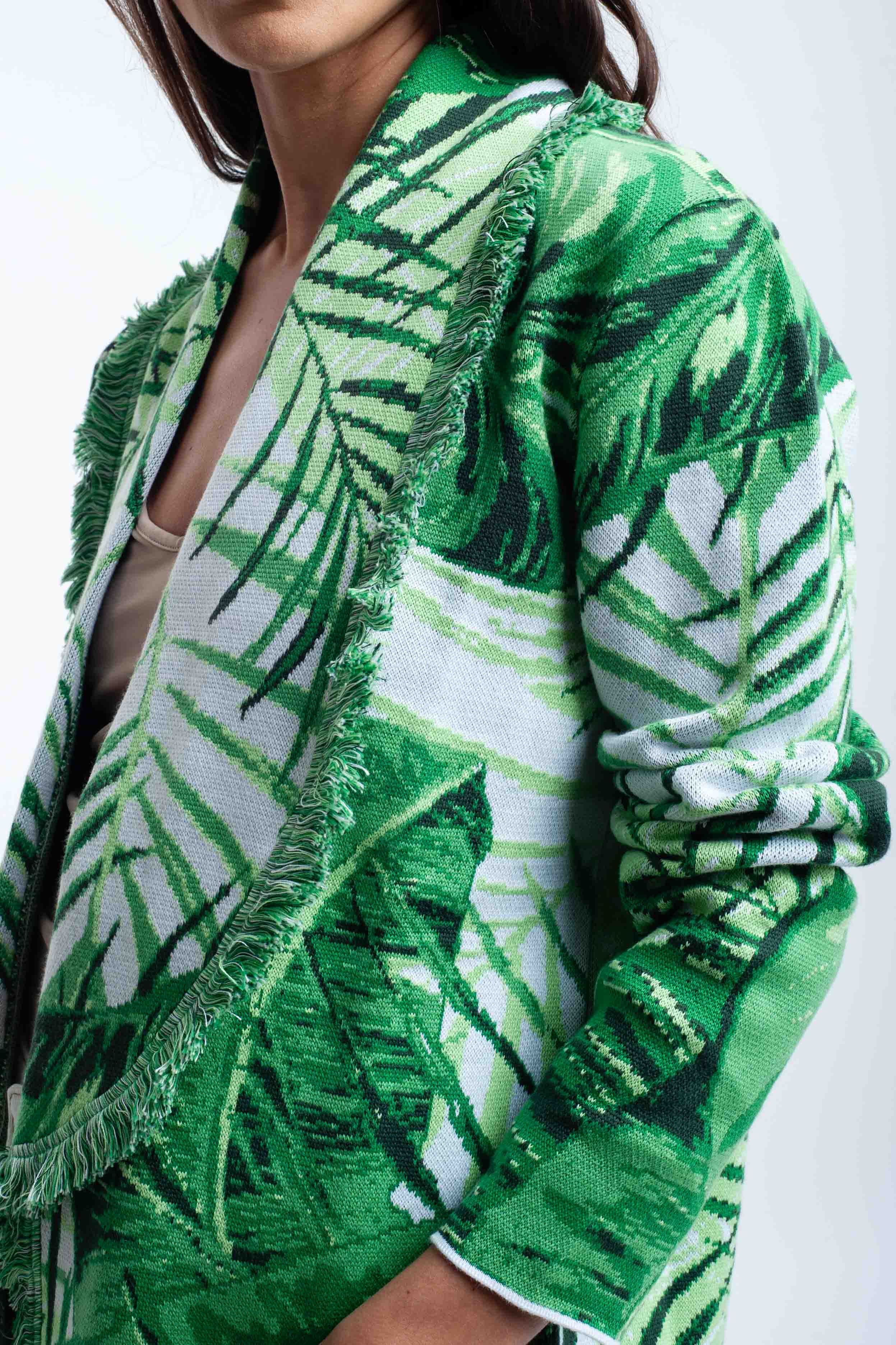 Cardigan Alex Hojas Verdes