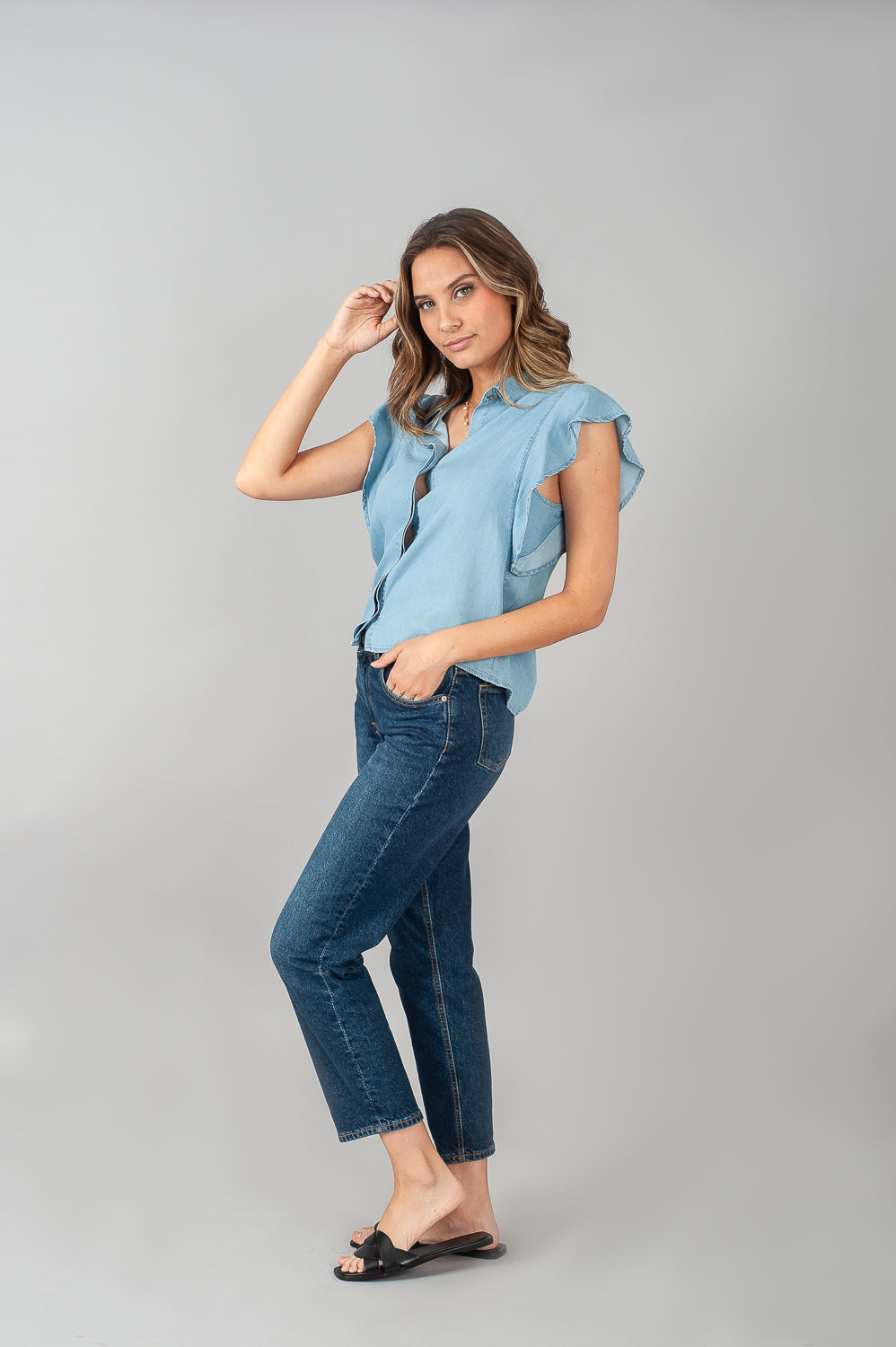 Blusa Tencel Bolados